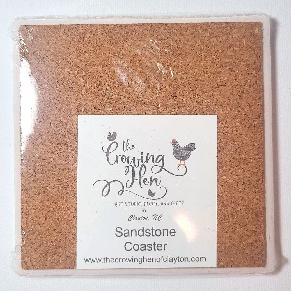 The Crowing Hen - Inspirational Floral Sandstone Coaster – “God is My Refuge" - Picture 3 of 3